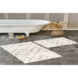 Vivense Dijital Baskı, Kaymaz Taban Ikili Banyo Paspası 100X60 + 60X50 cm RVG5-LNA0018 - Krem - 60 cm x 100 cm x 1 cm