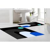 Vivense Dijital Baskı, Kaymaz Taban Ikili Banyo Paspası 100X60 + 60X50 cm RVG5-SD935 - Siyah - 60 cm x 100 cm x 1 cm