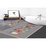 Vivense Dijital Baskı, Kaymaz Taban Ikili Banyo Paspası 100X60 + 60X50 cm RVG5-SM217 - Gri - 60 cm x 100 cm x 1 cm