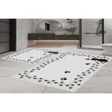 Vivense Dijital Baskı, Kaymaz Taban Ikili Banyo Paspası 100X60 + 60X50 cm RVG5-SM230 - Gri - 60 cm x 100 cm x 1 cm