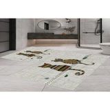 Vivense Dijital Baskı, Kaymaz Taban Ikili Banyo Paspası 100X60 + 60X50 cm RVG5-SM286 - Gri - 60 cm x 100 cm x 1 cm