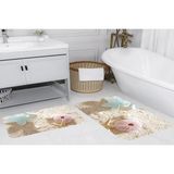 Vivense Dijital Baskı, Kaymaz Taban Ikili Banyo Paspası 100X60 + 60X50 cm RVG5023 - Bej - 60 cm x 100 cm x 1 cm