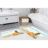 Vivense Dijital Baskı, Kaymaz Taban Ikili Banyo Paspası 100X60 + 60X50 cm RVG5032 - Bej - 60 cm x 100 cm x 1 cm