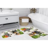 Vivense Dijital Baskı, Kaymaz Taban Ikili Banyo Paspası 100X60 + 60X50 cm RVG5034 - Yeşil - 60 cm x 100 cm x 1 cm
