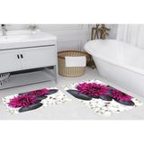 Vivense Dijital Baskı, Kaymaz Taban Ikili Banyo Paspası 100X60 + 60X50 cm RVG5035 - Mor - 60 cm x 100 cm x 1 cm