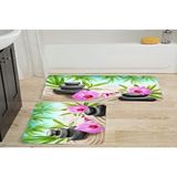 Vivense Dijital Baski, Kaymaz Taban İkili Banyo Paspasi 100x60 + 60x50 Cm Rvg5039 Yeşil