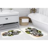 Vivense Dijital Baskı, Kaymaz Taban Ikili Banyo Paspası 100X60 + 60X50 cm RVG5047 - Yeşil - 60 cm x 100 cm x 1 cm