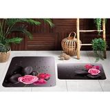 Vivense Dijital Baskı, Kaymaz Taban Ikili Banyo Paspası 100X60 + 60X50 cm RVG5072 - Gri - 60 cm x 100 cm x 1 cm