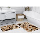 Vivense Dijital Baskı, Kaymaz Taban Ikili Banyo Paspası 100X60 + 60X50 cm RVG5079 - Sarı - 60 cm x 100 cm x 1 cm