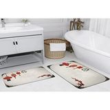 Vivense Dijital Baski, Kaymaz Taban İkili Banyo Paspasi 100x60 + 60x50 Cm Rvg5081 Bej