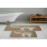 Vivense Dijital Baskı, Kaymaz Taban Ikili Banyo Paspası 100X60 + 60X50 cm RVG5082 - Bej - 60 cm x 100 cm x 1 cm