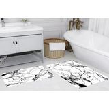 Vivense Dijital Baskı, Kaymaz Taban Ikili Banyo Paspası 100X60 + 60X50 cm RVG5099 - Beyaz - 60 cm x 100 cm x 1 cm