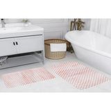 Vivense Dijital Baskı, Kaymaz Taban Ikili Banyo Paspası 100X60 + 60X50 cm RVG5102 - Pembe - 60 cm x 100 cm x 1 cm