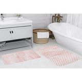 Vivense Dijital Baski, Kaymaz Taban İkili Banyo Paspasi 100x60 + 60x50 Cm Rvg5102 Pembe