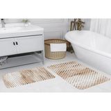 Vivense Dijital Baskı, Kaymaz Taban Ikili Banyo Paspası 100X60 + 60X50 cm RVG5103 - Kahverengi - 60 cm x 100 cm x 1 cm