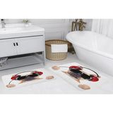 Vivense Dijital Baskı, Kaymaz Taban Ikili Banyo Paspası 100X60 + 60X50 cm RVG5126 - Beyaz - 60 cm x 100 cm x 1 cm