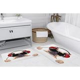 Vivense Dijital Baski, Kaymaz Taban İkili Banyo Paspasi 100x60 + 60x50 Cm Rvg5126 Beyaz