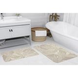 Vivense Dijital Baskı, Kaymaz Taban Ikili Banyo Paspası 100X60 + 60X50 cm RVG5136 - Bej - 60 cm x 100 cm x 1 cm