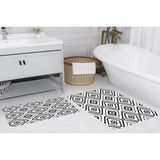 Vivense Dijital Baskı, Kaymaz Taban Ikili Banyo Paspası 100X60 + 60X50 cm RVG5149 - Siyah - 60 cm x 100 cm x 1 cm