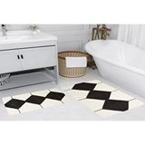 Vivense Dijital Baski, Kaymaz Taban İkili Banyo Paspasi 100x60 + 60x50 Cm Rvg5150 Siyah