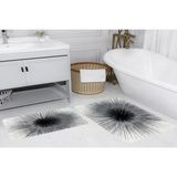 Vivense Dijital Baskı, Kaymaz Taban Ikili Banyo Paspası 100X60 + 60X50 cm RVG5154 - Siyah - 60 cm x 100 cm x 1 cm