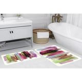 Vivense Dijital Baskı, Kaymaz Taban Ikili Banyo Paspası 100X60 + 60X50 cm RVG5161 - Bej - 60 cm x 100 cm x 1 cm