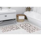 Vivense Dijital Baskı, Kaymaz Taban Ikili Banyo Paspası 100X60 + 60X50 cm RVG5167 - Bej - 60 cm x 100 cm x 1 cm