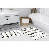 Vivense Dijital Baskı, Kaymaz Taban Ikili Banyo Paspası 100X60 + 60X50 cm RVG5171 - Beyaz - 60 cm x 100 cm x 1 cm