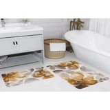 Vivense Dijital Baskı, Kaymaz Taban Ikili Banyo Paspası 100X60 + 60X50 cm RVG5173 - Sarı - 60 cm x 100 cm x 1 cm