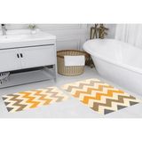 Vivense Dijital Baskı, Kaymaz Taban Ikili Banyo Paspası 100X60 + 60X50 cm RVG5175 - Sarı - 60 cm x 100 cm x 1 cm