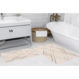 Vivense Dijital Baskı, Kaymaz Taban Ikili Banyo Paspası 100X60 + 60X50 cm RVG5191 - Bej - 60 cm x 100 cm x 1 cm