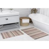 Vivense Dijital Baskı, Kaymaz Taban Ikili Banyo Paspası 100X60 + 60X50 cm RVG5203 - Pembe - 60 cm x 100 cm x 1 cm