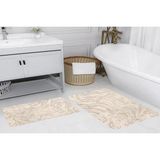 Vivense Dijital Baskı, Kaymaz Taban Ikili Banyo Paspası 100X60 + 60X50 cm RVG5208 - Bej - 60 cm x 100 cm x 1 cm