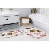 Vivense Dijital Baski, Kaymaz Taban İkili Banyo Paspasi 100x60 + 60x50 Cm Rvg5212 Pembe