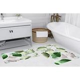 Vivense Dijital Baski, Kaymaz Taban İkili Banyo Paspasi 100x60 + 60x50 Cm Rvg5213 Yeşil