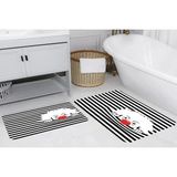 Vivense Dijital Baskı, Kaymaz Taban Ikili Banyo Paspası 100X60 + 60X50 cm RVG5264 - Siyah - 60 cm x 100 cm x 1 cm