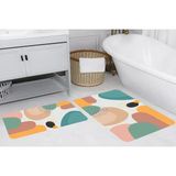 Vivense Dijital Baskı, Kaymaz Taban Ikili Banyo Paspası 100X60 + 60X50 cm RVG5266 - Yeşil - 60 cm x 100 cm x 1 cm