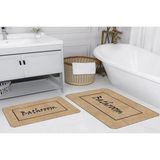 Vivense Dijital Baskı, Kaymaz Taban Ikili Banyo Paspası 100X60 + 60X50 cm RVG5288 - Siyah - 60 cm x 100 cm x 1 cm