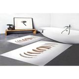 Vivense Dijital Baskı, Kaymaz Taban Ikili Banyo Paspası 100X60 + 60X50 cm RVG5291 - Beyaz - 60 cm x 100 cm x 1 cm