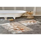 Vivense Dijital Baskı, Kaymaz Taban Ikili Banyo Paspası 100X60 + 60X50 cm RVG5305 - Bej - 60 cm x 100 cm x 1 cm