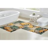 Vivense Dijital Baskı, Kaymaz Taban Ikili Banyo Paspası 100X60 + 60X50 cm RVG5307 - Yeşil - 60 cm x 100 cm x 1 cm