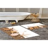 Vivense Dijital Baski, Kaymaz Taban İkili Banyo Paspasi 100x60 + 60x50 Cm Rvg5309 Kahverengi