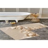 Vivense Dijital Baskı, Kaymaz Taban Ikili Banyo Paspası 100X60 + 60X50 cm RVG5317 - Bej - 60 cm x 100 cm x 1 cm