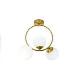 Vivense Dilek Eskitme Gold Üçlü Beyaz Camli Avize Altın