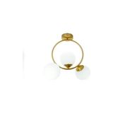 Vivense Dilek Eskitme Gold Üçlü Beyaz Camlı Avize