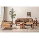 Vivense Diva Koltuk Takımı Kahverengi, Natural - 220 cm x 88 cm x 79 cm