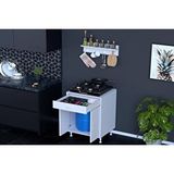 Vivense Doqu L Ocak Alti Tüp Gözlü Set, 48 Cm, Askili Rafli Beyaz