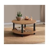 Vivense Dora Roby Orta Sehpa, Siyah, 70 cm - 70 cm x 70 cm x 43.7 cm - Çam