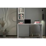 Vivense Duvar Raflı Çalışma Masası, Alt Dolaplı - 120X60X93 - Beyaz
