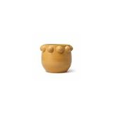 Vivense El Yapimi Sari Noktali Kabartmali Terracotta Saksi Çok Renkli